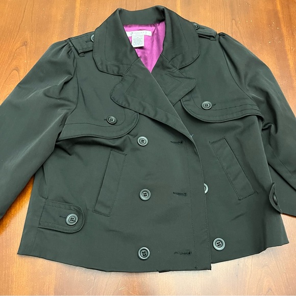 Vertigo Paris crop 3/4 sleeve trench short jacket coat shacket blazer black M - Picture 10 of 13